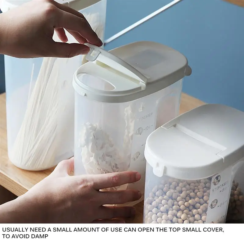 Рис бобы Stoarge Jar с крышкой уплотнения точные весы холодильник хранения пищи контейнер пластиковый кухонный ящик для хранения