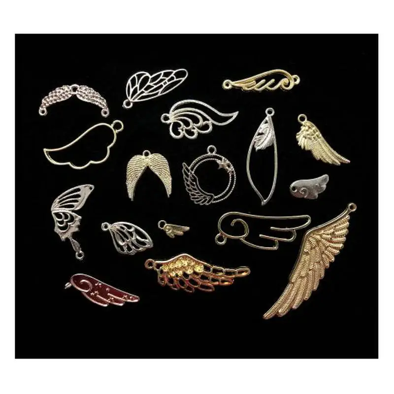 

10pcs Cute Flying Wings Metal Frame Jewelry Fillings Pendant Accessory DIY Charms Handmade Kawaii Angels Metal Stuff Resin Craft
