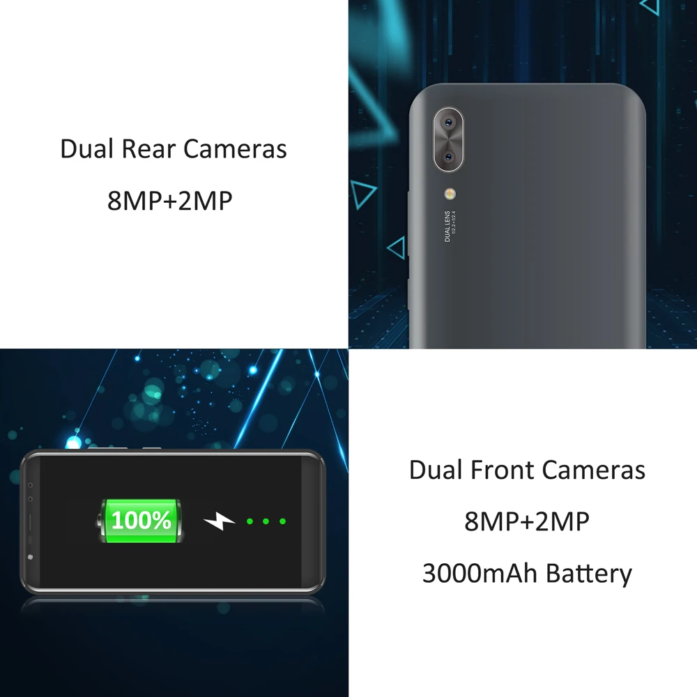 LEAGOO Z15 мобильный телефон 5,9" 18:9 полный экран 2 Гб ОЗУ 16 Гб ПЗУ двойная задняя камера 3000 мАч Android MT6580M четырехъядерный 3g смартфон