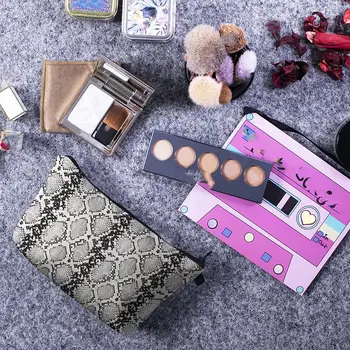 

High Capacity Makeup Bag Printing Serpentine Cosmetic Bag Organizer Bag Women Multifunction Beauty Bag