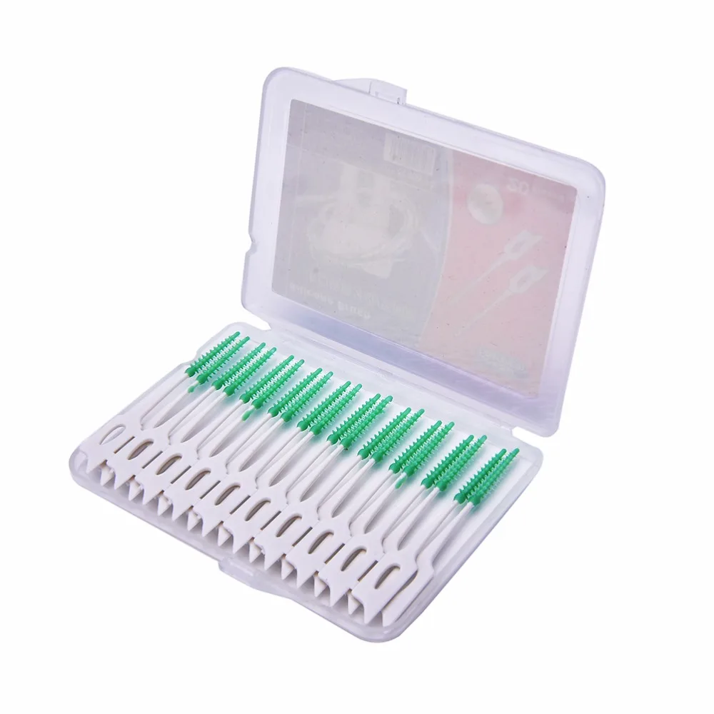 

New Arrival Soft Clean Between Interdental Floss Brushes Oral Care Tool 16PCS /Pack Elastic Massage Gums Toothpick