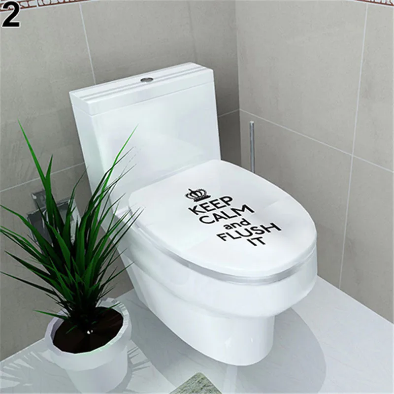 Bathroom DIY Toilet Seat Wall Sticker Decoration Decal Vinyl Mural Home Decor Useful PVC Removable Home Decor