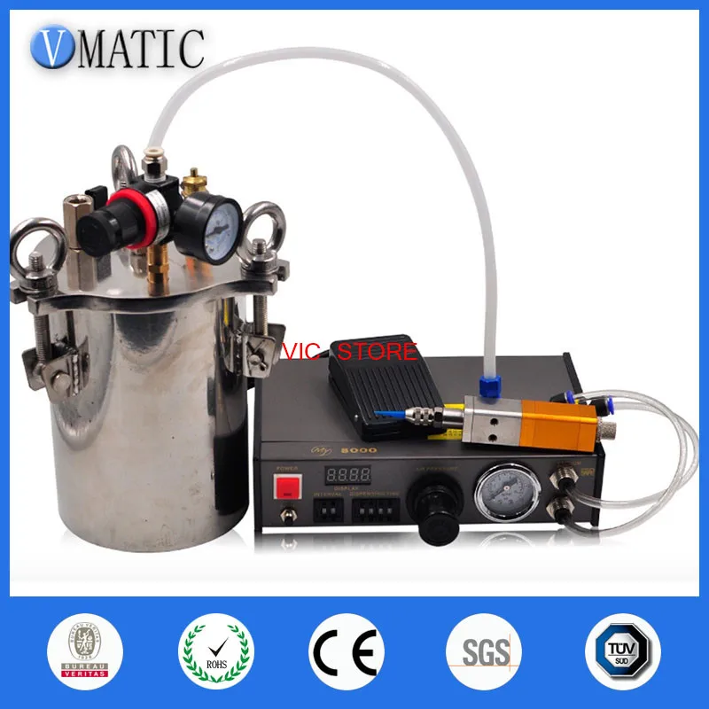 

Free Shipping Trade Assurance Stainless Steel Pressure Tank 3L With Dispensing Controller/Machine & Pneumatic Valve Set