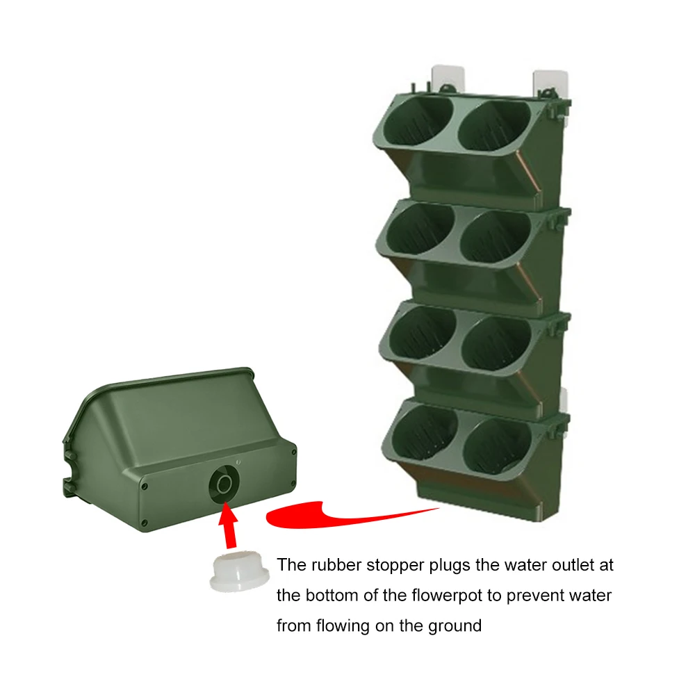 4 pcs Self Watering Flower Pot Stackable Wall Planter Garden Plastic Pots Wall Hanging Vertical Succulents Plant Bonsai Pot Home