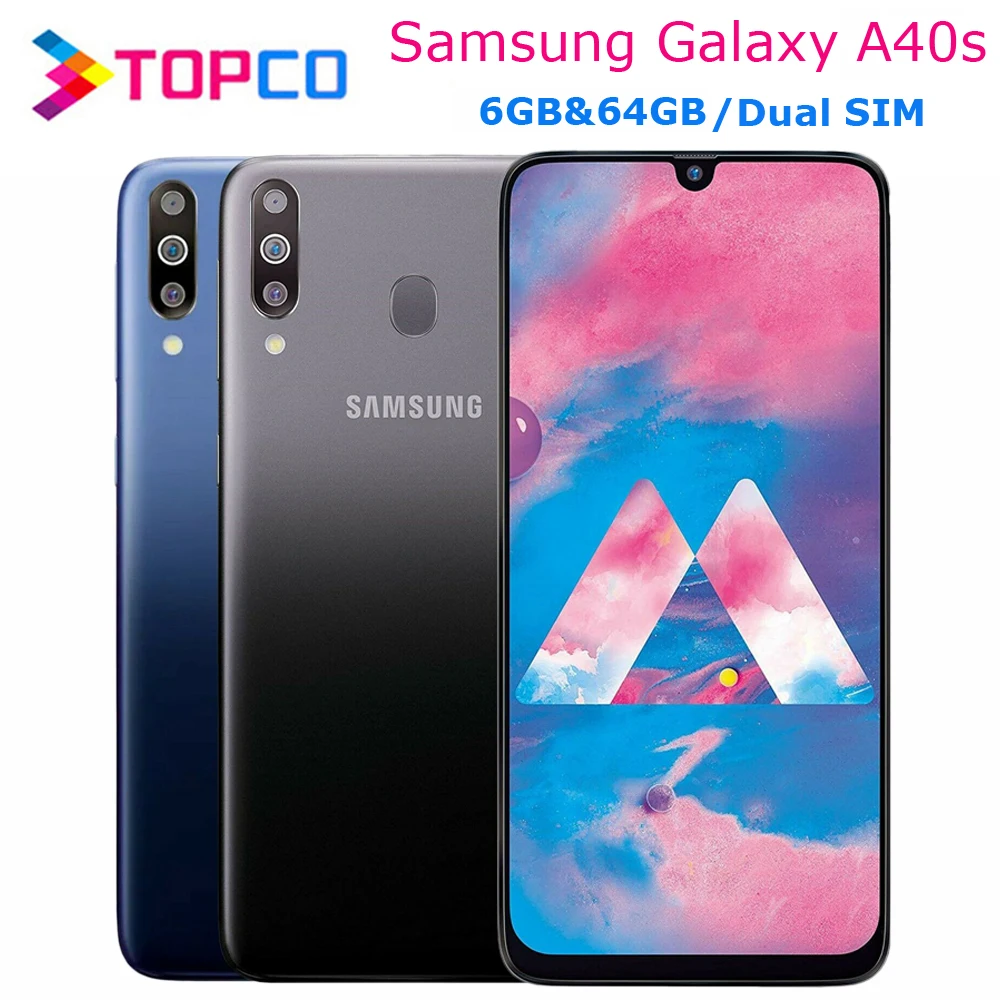 Samsung Galaxy A40s 4G LTE Android мобильный телефон Octa Core 6," Dual SIM 3 задние камеры ram 6 ГБ rom 64 Гб Exynos