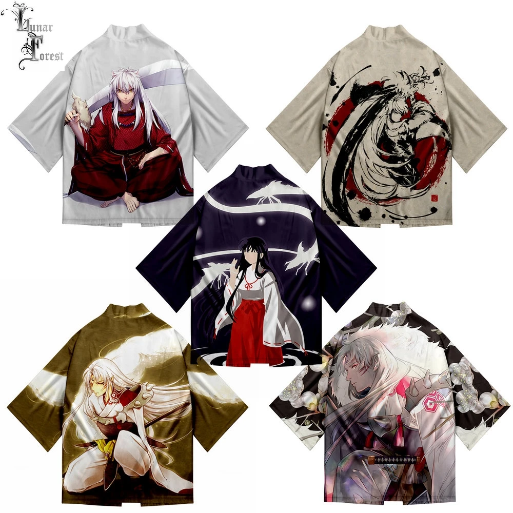 Печать Inuyasha 3D печать японского Аниме кимоно хаори юката косплей для