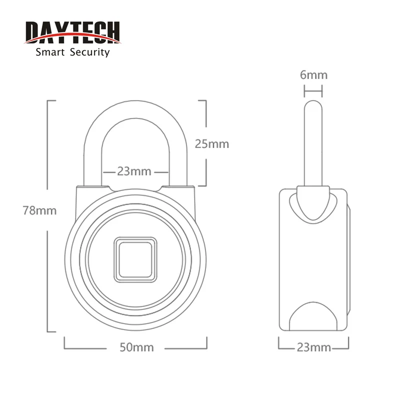 DAYTECH замок с отпечатком пальца, Bluetooth, умный электрический дверной замок, перезаряжаемый аккумулятор, Противоугонная защита для дома/спортзала