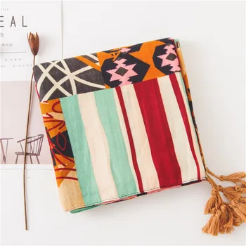 

2020 luxury hijab scarf women autumn spring Spain style boho ethnic long print hijab scarf Sjaal Muslim Hijab Snood