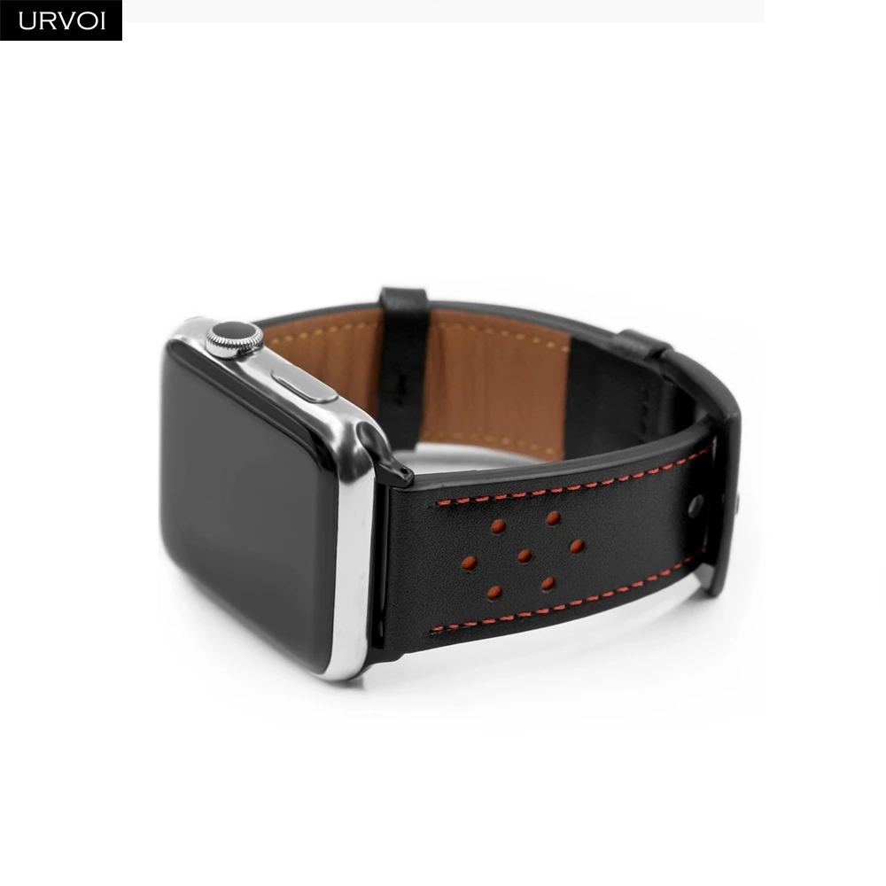 Ремешок URVOI для Apple Watch series 6 5 4 3 2 1 SE ремешок из натуральной кожи с цветком сливы iWatch