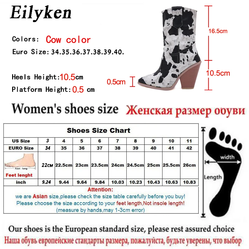 EilyKen/модные женские ботильоны из выбитая микрофибра; ковбойские ботинки с острым носком в западном стиле; женские ботинки для верховой езды на танкетке