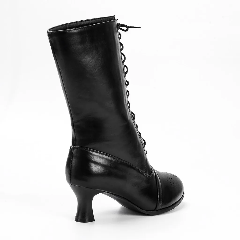 Женская обувь; модные ботинки; zapatos de mujer; ботинки женски; женские ботинки с острым носком, на шнуровке, на каблуках-шпильках, в стиле панк; ботинки на среднем каблуке