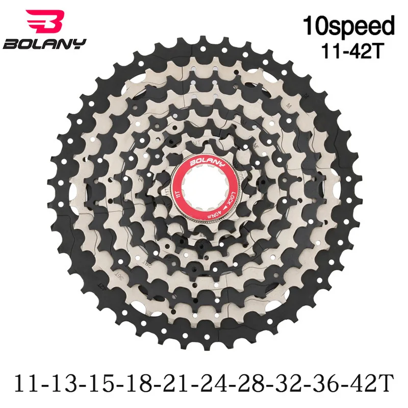 10 скоростная кассета MTB 10V 11-42T набор звездочек со встроенной трещоткой для горного велосипеда широкий коэффициент Сверхлегкий 500g велосипедный маховик cog 42T два цвета