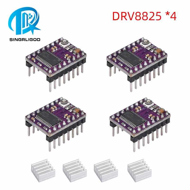 2 【CW】 4 Cái Bộ Phận Máy In 3D Bộ Điều Khiển Động Cơ Bước DRV8825 Có Bộ Phận Tản Nhiệt Bộ Điều Khiển RAMPS PCB 4 Lớp Thay Thế Trình Điều Khiển A4988