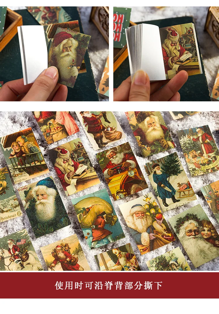 100sheets/lot Memo Pads Material Paper Christmas handwriting small book Junk Journal Scrapbooking Background Decoration