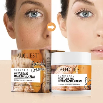 

AUQUEST 50ml Turmeric Facial Cream Natural Anti-Wrinkle Remover Anti-aging Acne Moisturize Freckles Face Cream Face Care TSLM2