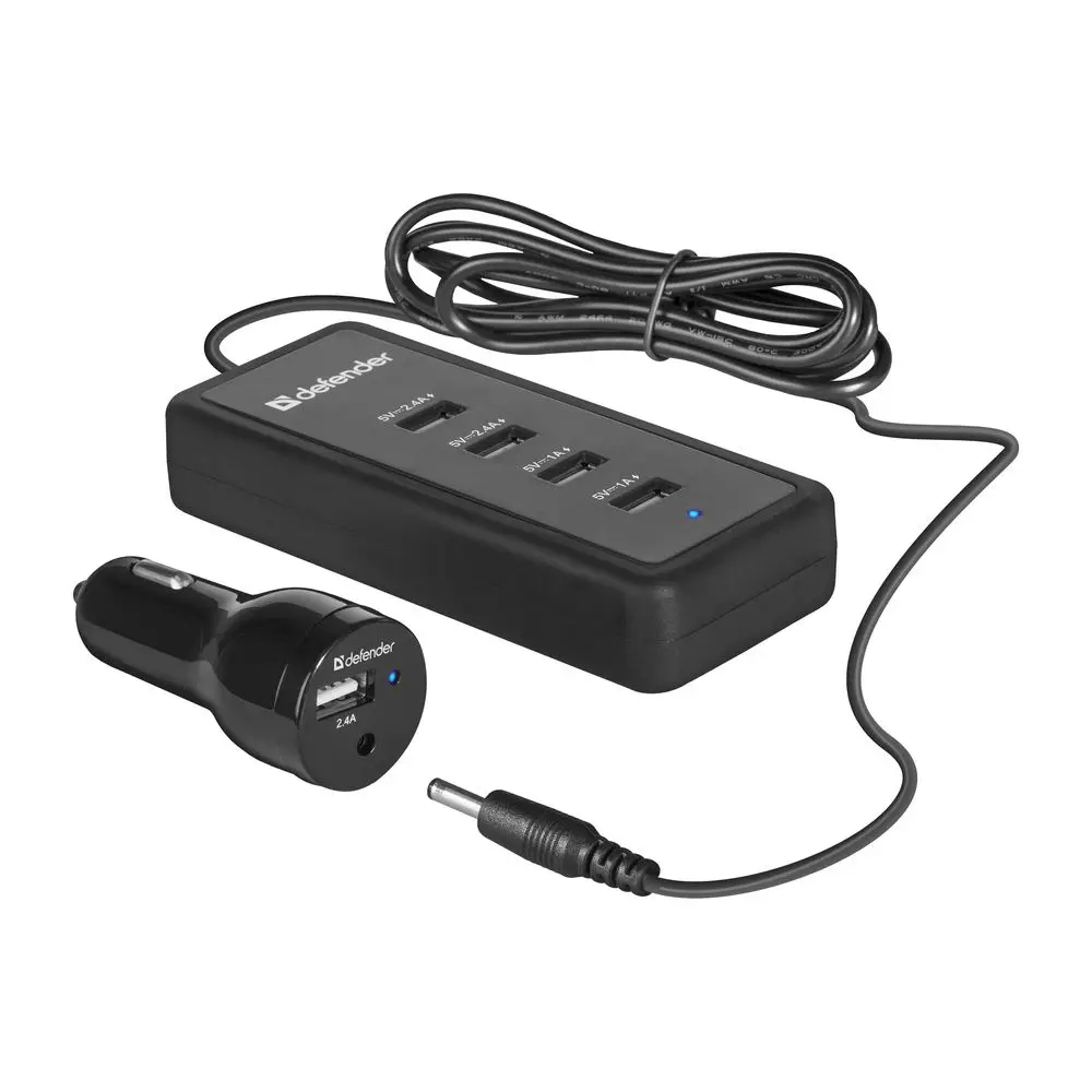 Автомобильный адаптер Defender ACA-02 5 портов USB, 5V / 9.2A