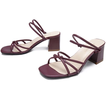 

Luxury Shoes Women Designers 2020 Summer 5.5cm High Heel White Red Sandals 11803AJS4613