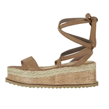 

Summer Nice Bandage Ladies Women Roman Shoes Wedge Heels Woven Platform Thick-bottomed Toe High-heeled Sandals