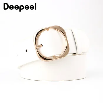

Deepeel 1pc 3.3*90-110cm Fashion Women Belt Alloy Pin Buckle Faxu Leather Girdle Retro Wide Strap Waistband Casual Jeans YB418