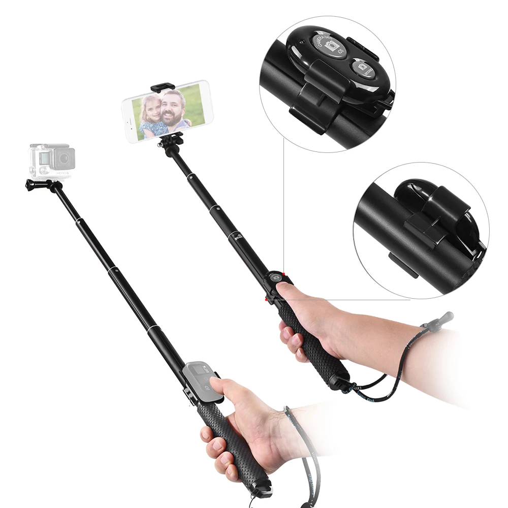 Раздвижной селфи-штатив для GoPro Hero 6 5 4 3 3+ для Xiaoyi, селфи-Палка с держателем для телефона, пульт дистанционного управления для телефона