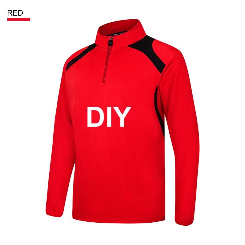Red Coat DIY Мужской футбольный костюм, зимняя спортивная одежда, тренировочный мужской футбольный костюм с длинным рукавом, теплая Футбольная форма для взрослых - Цвет: Red Coat DIY