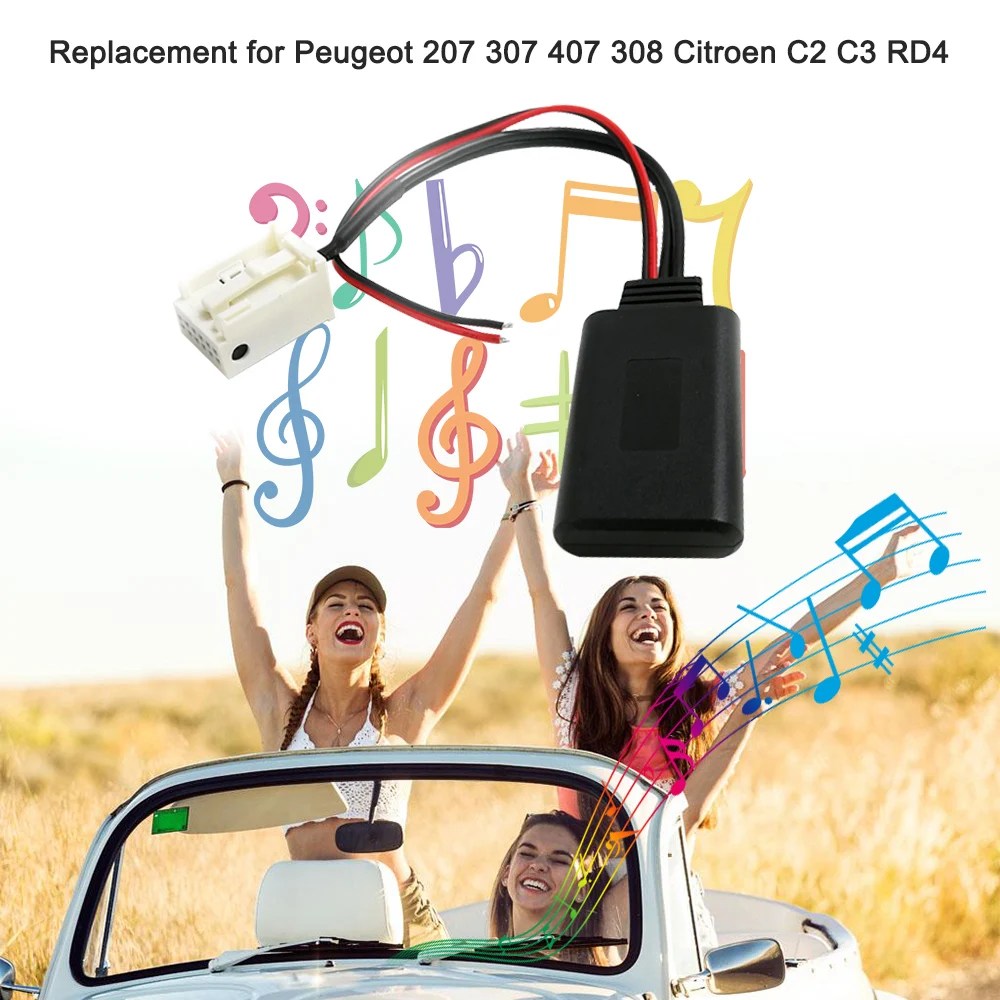 Беспроводной Радио Стерео AUX-IN аудио адаптер 12Pin BT модуль Замена для peugeot 207 307 407 308 Citroen C2 C3 RD4