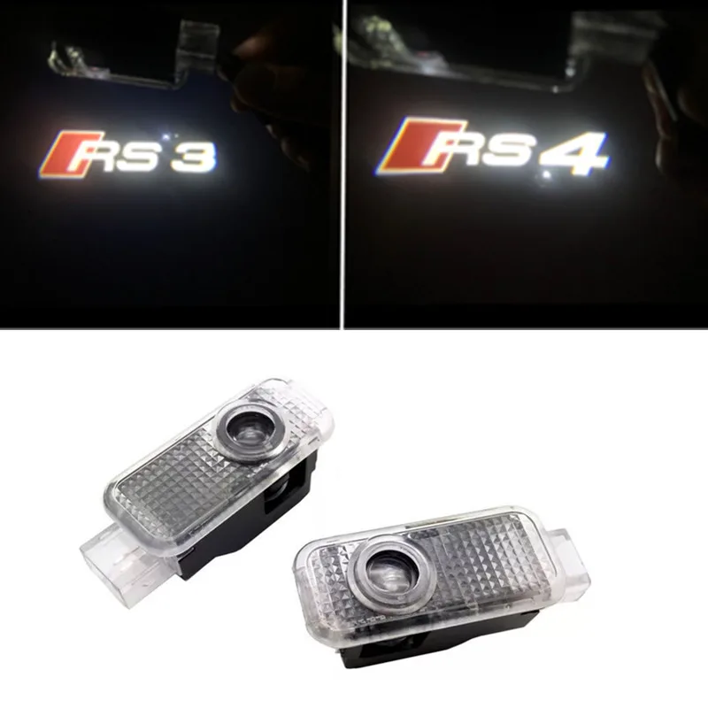 

2pcs Car LED Door Logo Light for Audi RS3 RS4 RS5 RS6 A3 A4 A5 A6 C6 Q7 Q5 Q3 A1 A7 R8 TT TTS S Line Ghost Shadow Welcome Lamp
