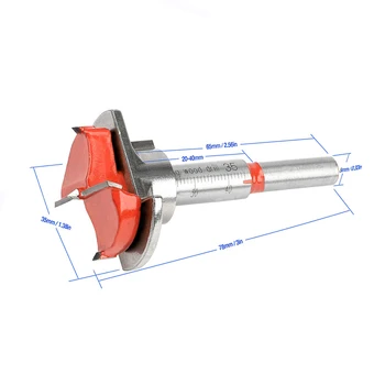 

35MM Tipped Woodworking Forstner Boring Wood Hole Saw Cutter Drill Bit W/ Guide