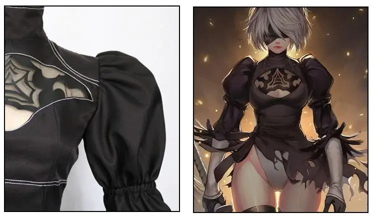 Китайский размер Nier Automata jorha 2B Косплей Костюм Аниме женский наряд карнавальный костюм Набор Необычные Хэллоуин Девушки Вечерние черные платья