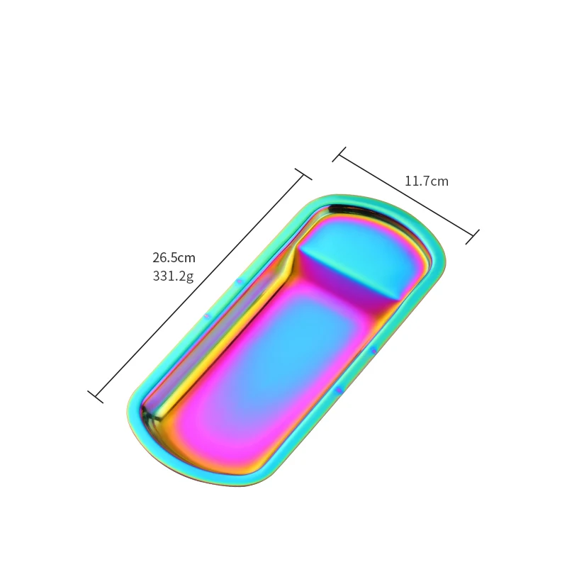 Rainbow-1pc 1 шт. блюдо для закусок металлические прямоугольные тарелки Золотой хлеб гайка посуда смешивание фрукты конфеты десерт блюдо полотенце с радужным узором лоток для салфеток Вечерние - Цвет: Rainbow-1pc
