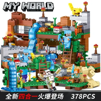 

a Cave Citys minecraftinglys Building Blocks Compatible with ededinglys Aminal Alex Action Figures Brick Toys Children gift