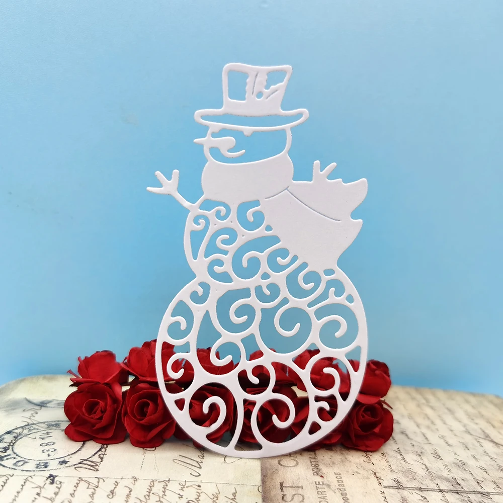 

Snowman Metal Cutting Dies Scrapbooking Embossing Folders For Card Making Craft Clear Stamps and Slimline Die Cut Mold