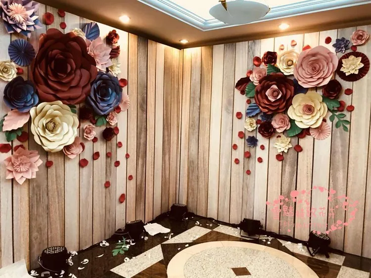 Гран simulación de papel де cartón rosa muestra цифровая печать задний фон de boda; decoración DE escenario simulación de papel flor de Lis