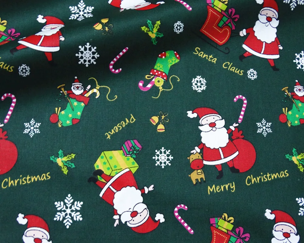 Хлопчатобумажная саржевая ткань с принтом «Merry Christmas», Детская Хлопковая одежда для шитья «сделай сам», стеганая одежда для детей 100*160 см