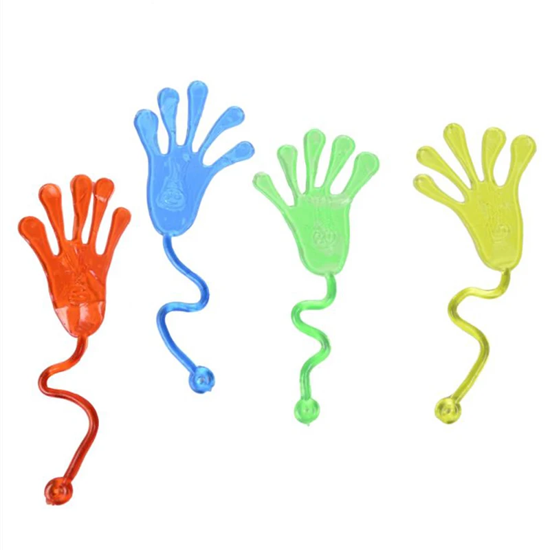 

4pcs Kids Elastic Sticky Hands Palm Jelly Squishy Slap Party Prank Gags Toys Viscous Slime Toy Antistress Fidget Toys For Autism