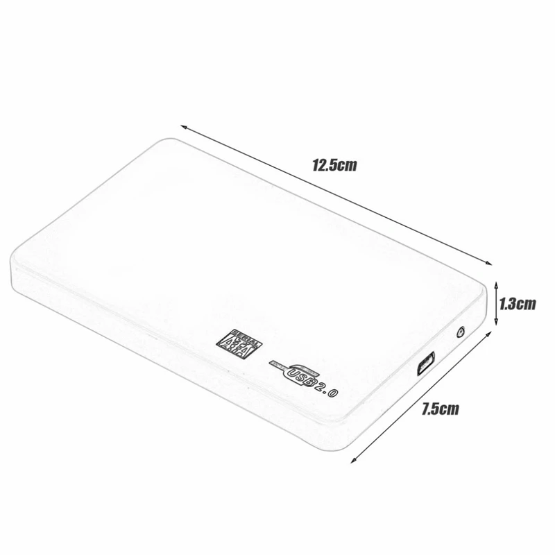 2,5 дюймов USB HDD чехол Sata для USB 2,0 жесткий диск SATA внешний корпус HDD жесткий диск коробка с USB кабелем