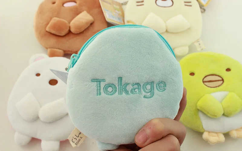 1 шт., мультяшный милый плюшевый Кошелек Sumikko Gurashi аниме, Детский плюшевый Кошелек, плюшевые игрушки, милые животные, брелок, держатель для карт, сумочка, кошелек