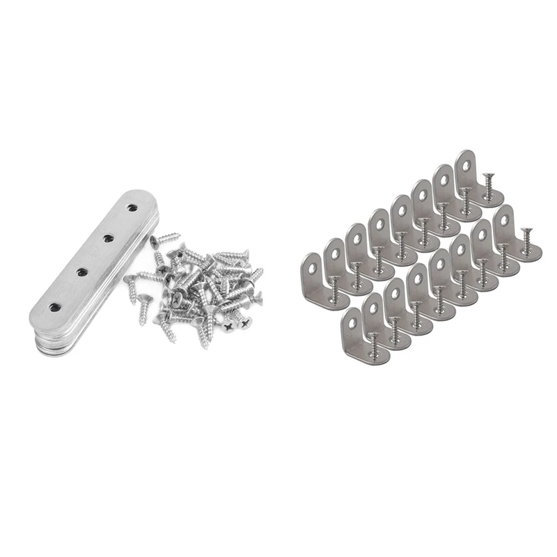 

Top-26 Set Corner Brace, Stainless Steel Brace Corner Steel Joint Right Angle Bracket Fastener, with Screws - 16 Set 20Mmx20Mm &