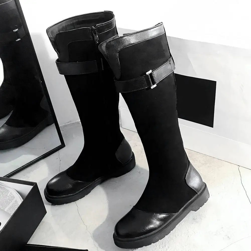 LAPOLAKA/ г., модные дизайнерские ботинки до середины икры на платформе, размер 43 Женская обувь осенне-зимние ботинки на меху на молнии женская обувь