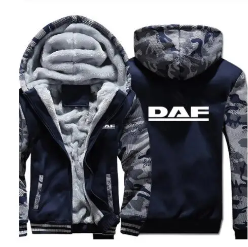 Новинка; толстовки с капюшоном для DAF Trucks; зимняя камуфляжная куртка с рукавами; утепленная Повседневная флисовая куртка унисекс с шерстяной подкладкой; свитер; пуловер - Цвет: 2