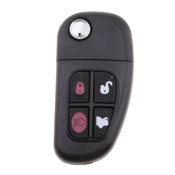 

Car 4-Button Remote Key Fob Case Chip Complete Unit for Jaguar XJ XJR X S