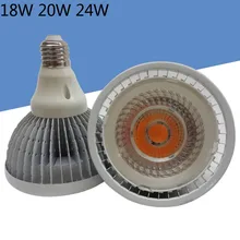 Диммируемый COB 18 Вт 20 Вт 24 Вт светодиодный PAR38 Точечный светильник AC85-265V CRI> 90 110lm/W Гарантия 3 года