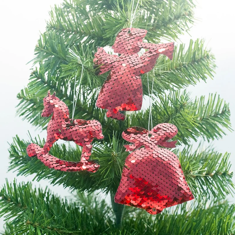 Рождественская елка висячие украшения 3 шт Блестки Рождественские Подвески Висячие украшения праздничные украшения