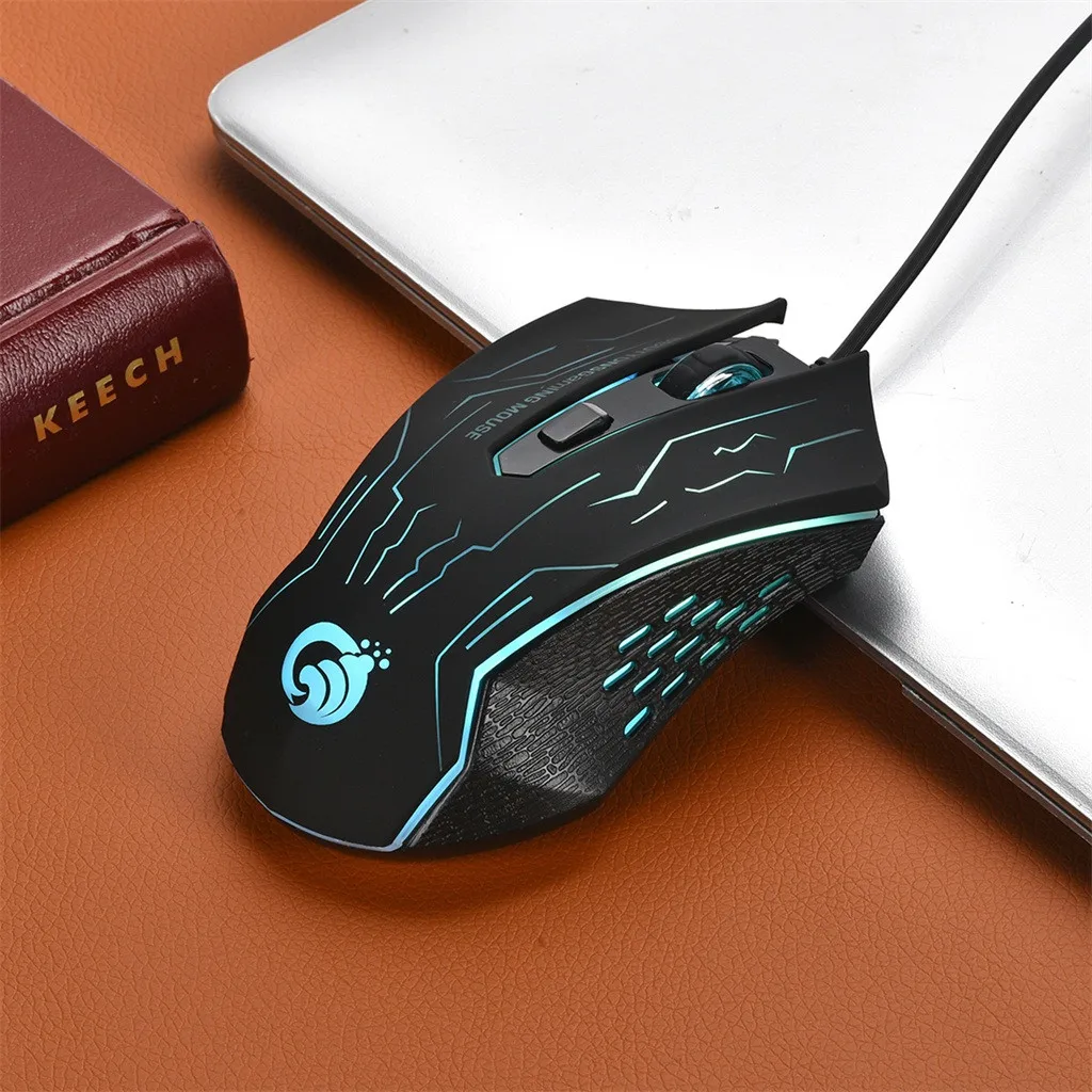 USB эргономичные мыши 7 режимов подсветки до 3600 DPI RGB Проводная игровая мышь