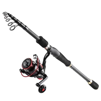 

DONQL Spinning Telescopic Carbon Fiber Fishing Rod + Reel+Line Combo Full Kit Ultralight Tackle Rods Winter Fishing Tackle Wheel