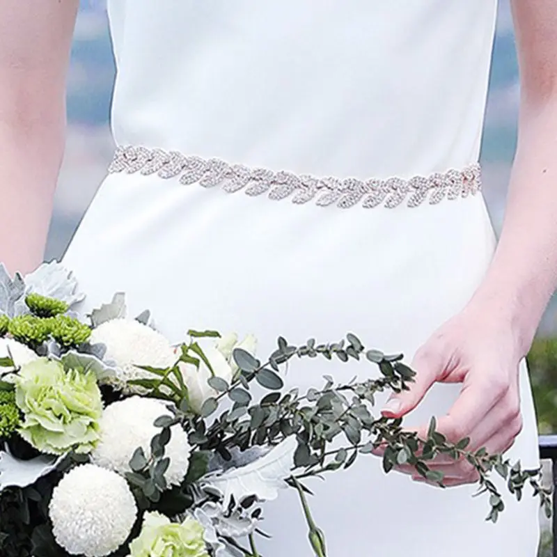 Пояс невесты лист со стразами тонкое свадебное платье с поясом цепь тела аксессуары новые