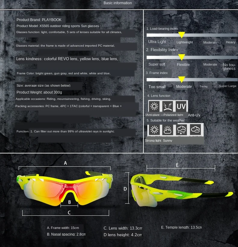 Cycling Sunglasses Outdoor Polarizing Bicycle Riding Glasses Wind-Resistant Sand Fishing Mountain Bike Sports Sun Goggles