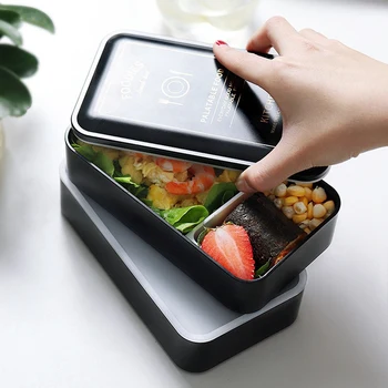 

1100Ml 2-Layer Bento Box Light Eater Bento Box Fitness Lunch Box Lunch Box for Work School Lunch Packaging and Meal Preparation
