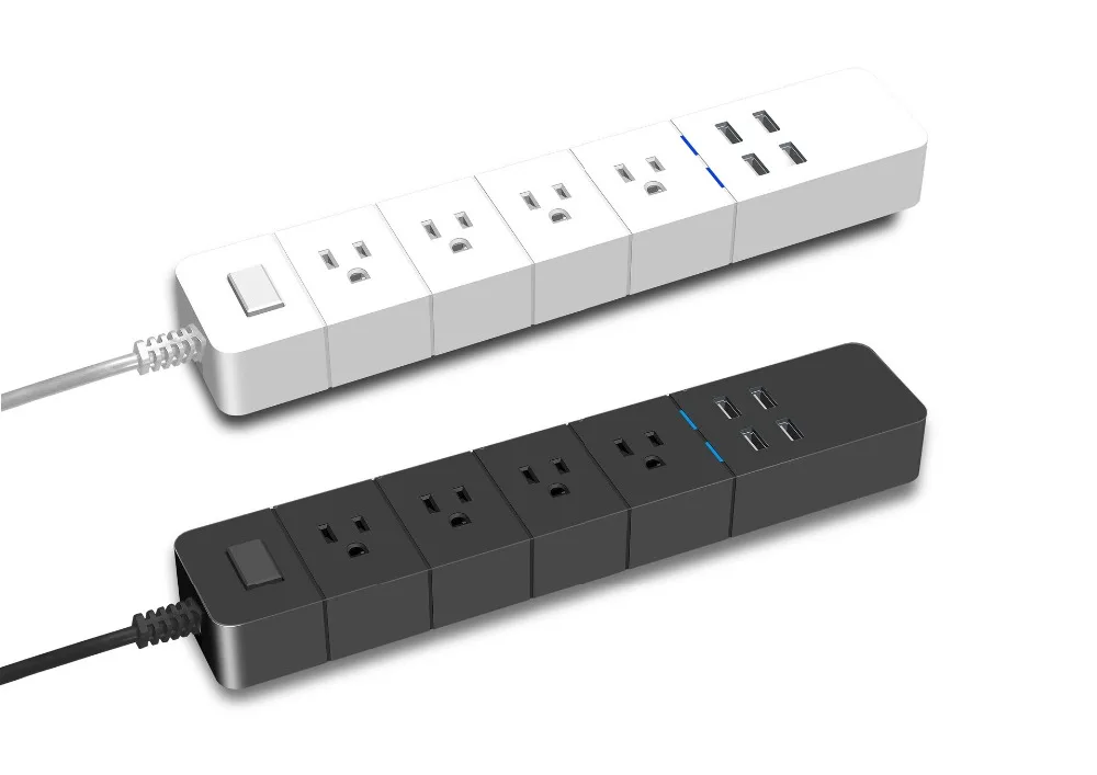 WiFi Smart power Strip, с 4 usb-портами для зарядки и 4 смарт-вилки переменного тока для много точек работает с Amazon Echo и Google Home