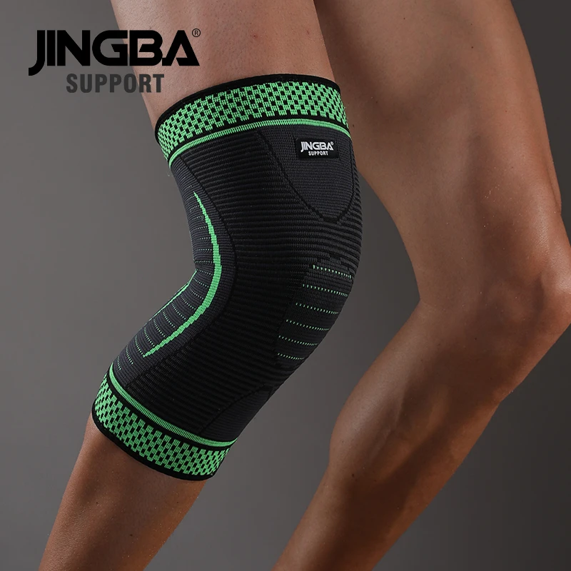 JINGBA podpora 1ks silon koleno protector+wristband support+ankle support+basketball koleno vycpávky tenis badmintonové ortéza joelheira